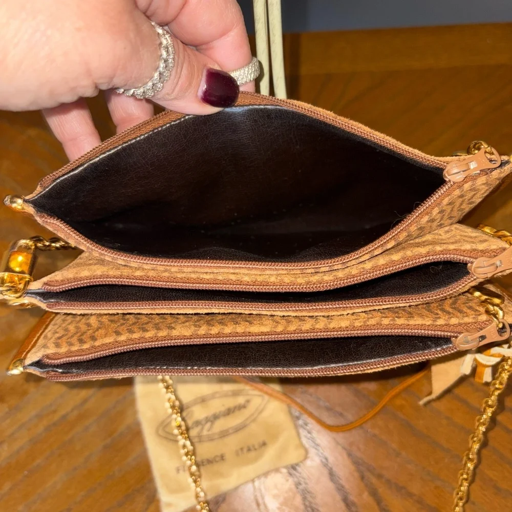 Caggiano Vintage Suede Shoulder Bag